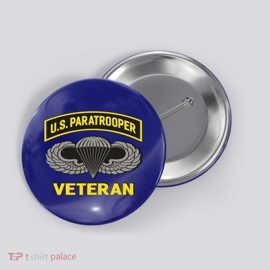 Us Paratrooper Airborne Division Army Veteran Gift Button