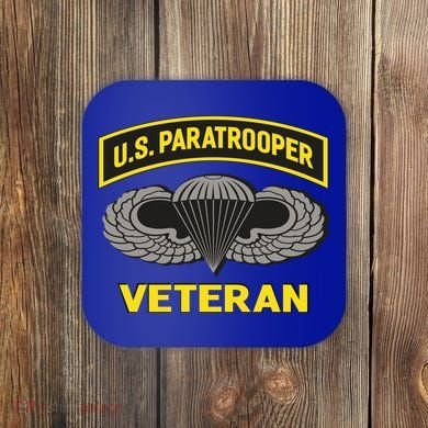 Us Paratrooper Airborne Division Army Veteran Gift Coaster