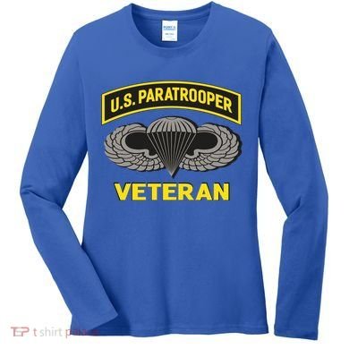 Us Paratrooper Airborne Division Army Veteran Gift Women's Long Sleeve Shirt