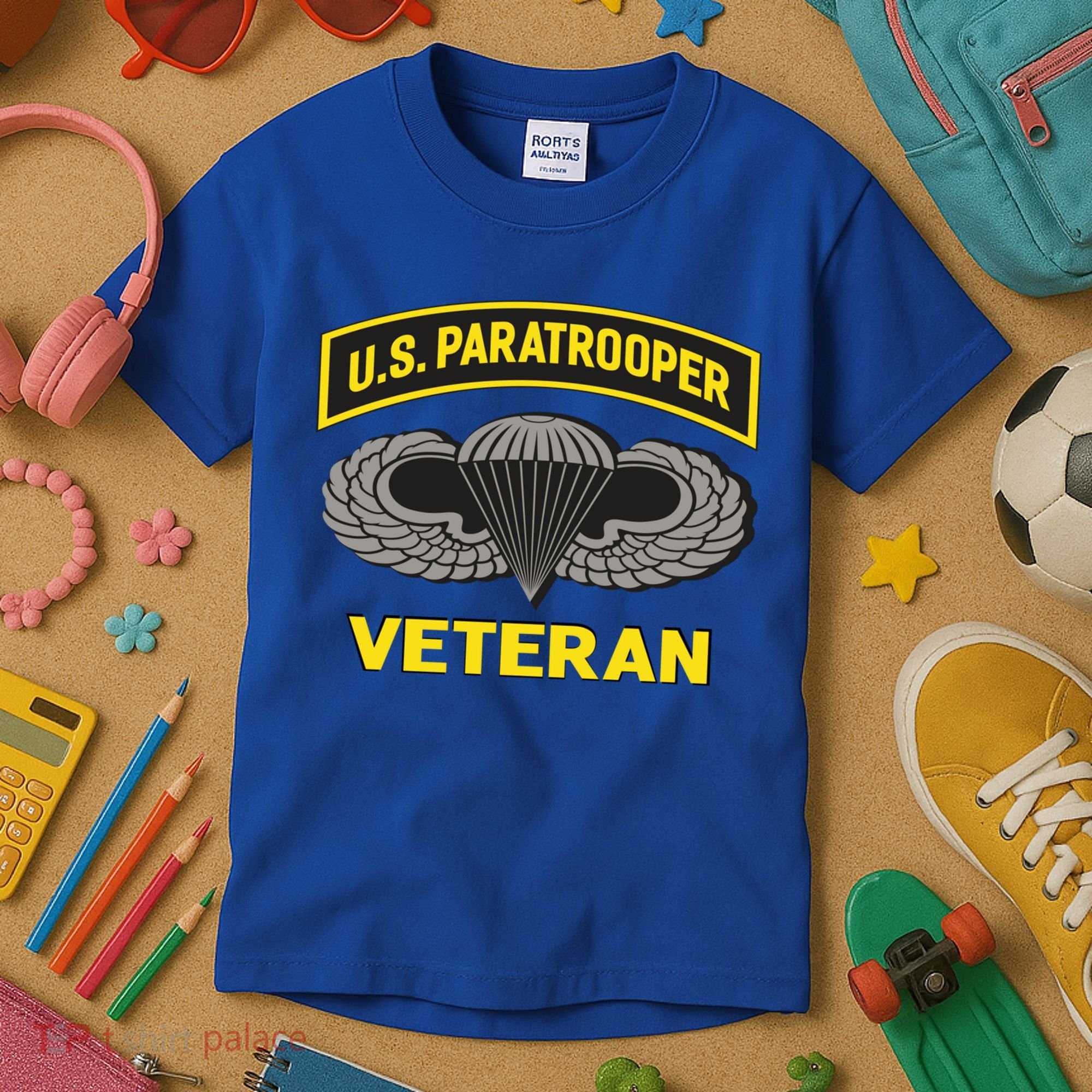Us Paratrooper Airborne Division Army Veteran Gift Kids T-Shirt