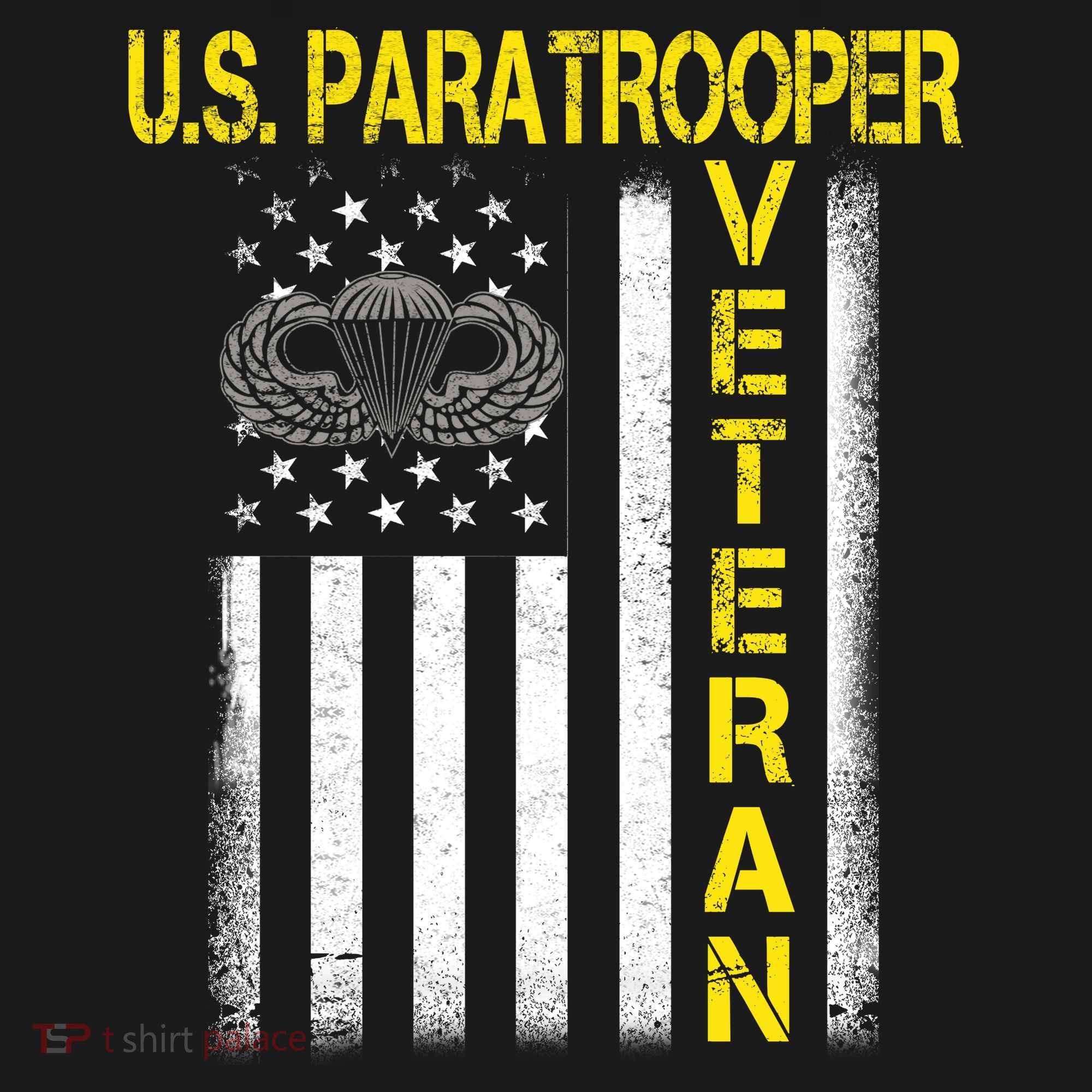 US Paratrooper Airborne Division Army Veteran USA Flag Polo