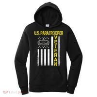 US Paratrooper Airborne Division Army Veteran USA Flag Women's Hoodie thumb 0