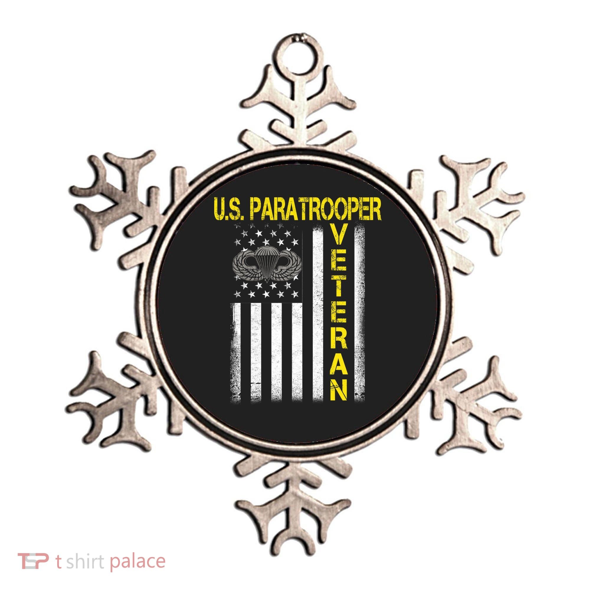 US Paratrooper Airborne Division Army Veteran USA Flag Ornament