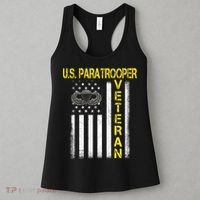 US Paratrooper Airborne Division Army Veteran USA Flag Women's Tank Top thumb 3
