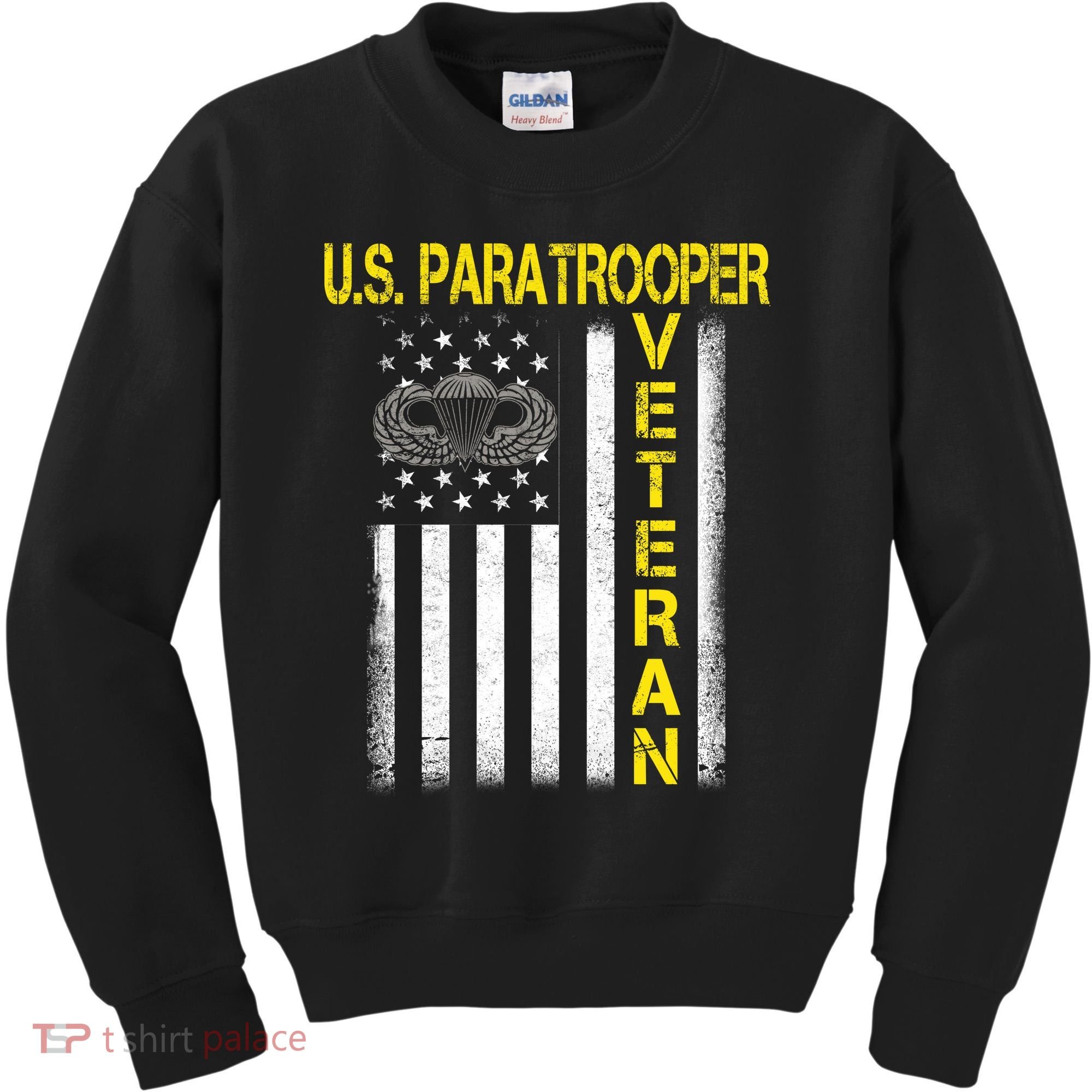 US Paratrooper Airborne Division Army Veteran USA Flag Kids Sweatshirt