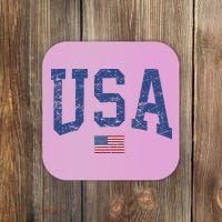 USA  Patriotic American Flag Distressed Coaster thumb 0