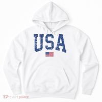 USA  Patriotic American Flag Distressed Hoodie thumb 0