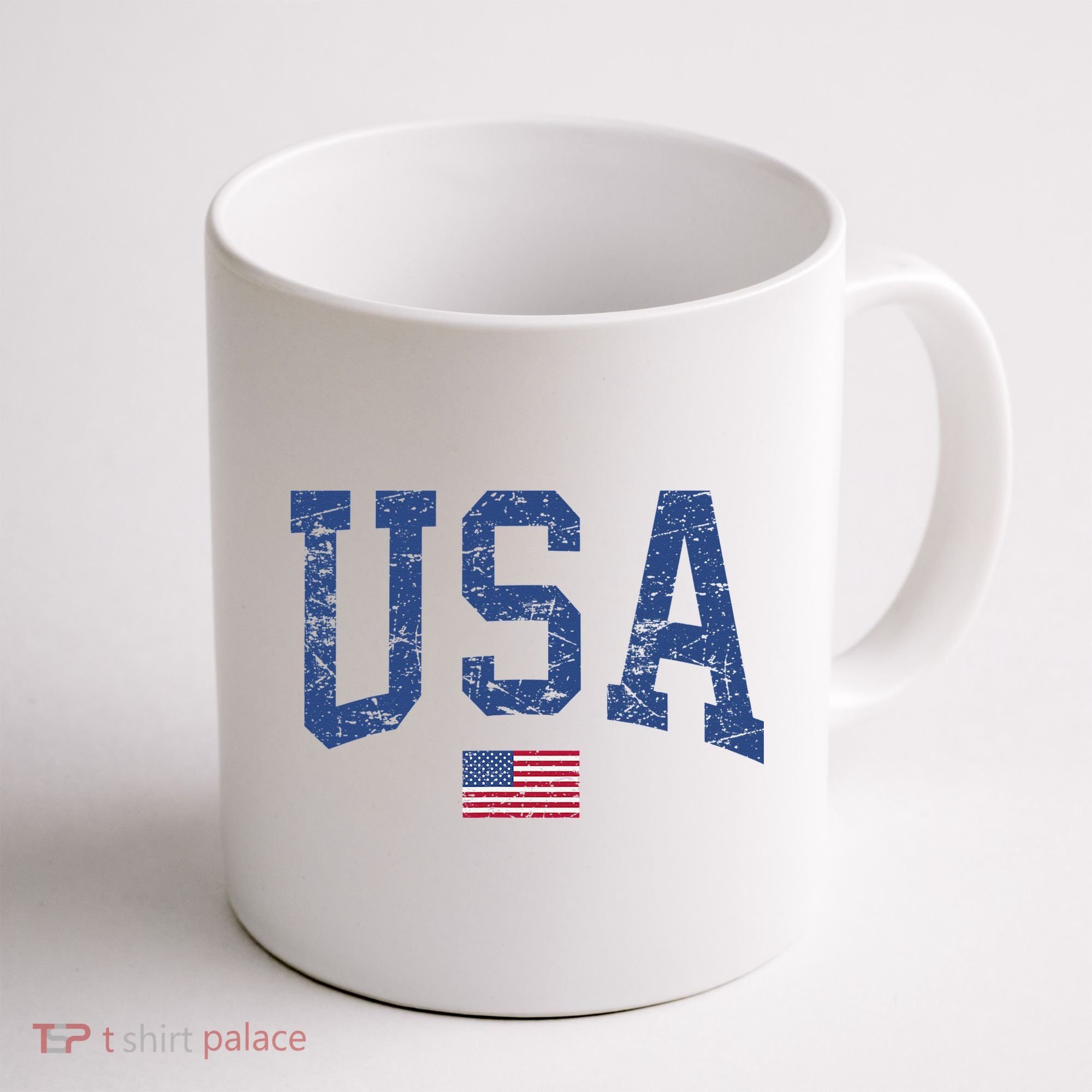 USA  Patriotic American Flag Distressed Coffee Mug