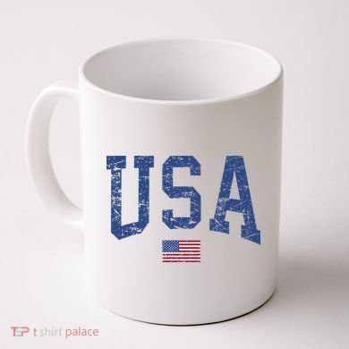USA  Patriotic American Flag Distressed Coffee Mug