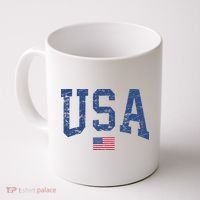 USA  Patriotic American Flag Distressed Coffee Mug thumb 0
