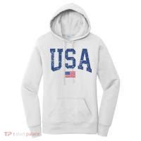 USA  Patriotic American Flag Distressed Women's Hoodie thumb 0