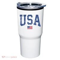 USA  Patriotic American Flag Distressed Tumbler thumb 0
