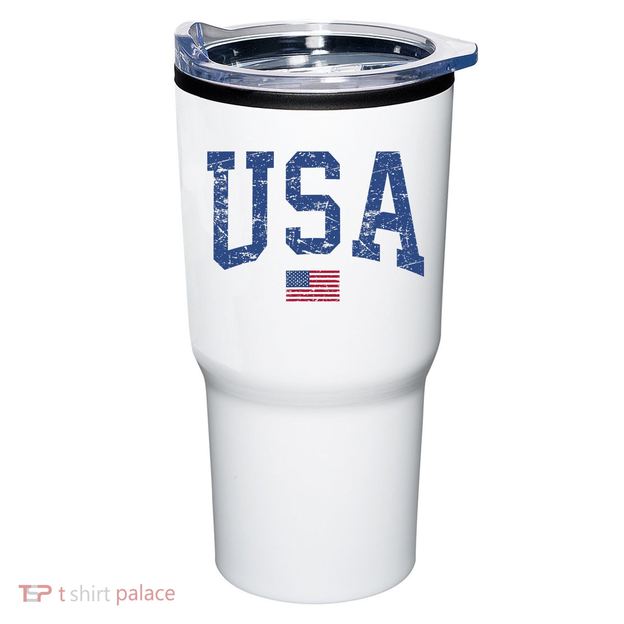 USA  Patriotic American Flag Distressed Tumbler