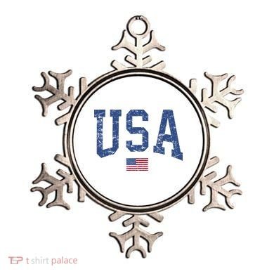 USA  Patriotic American Flag Distressed Ornament