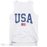 USA  Patriotic American Flag Distressed Tank Top thumb 0