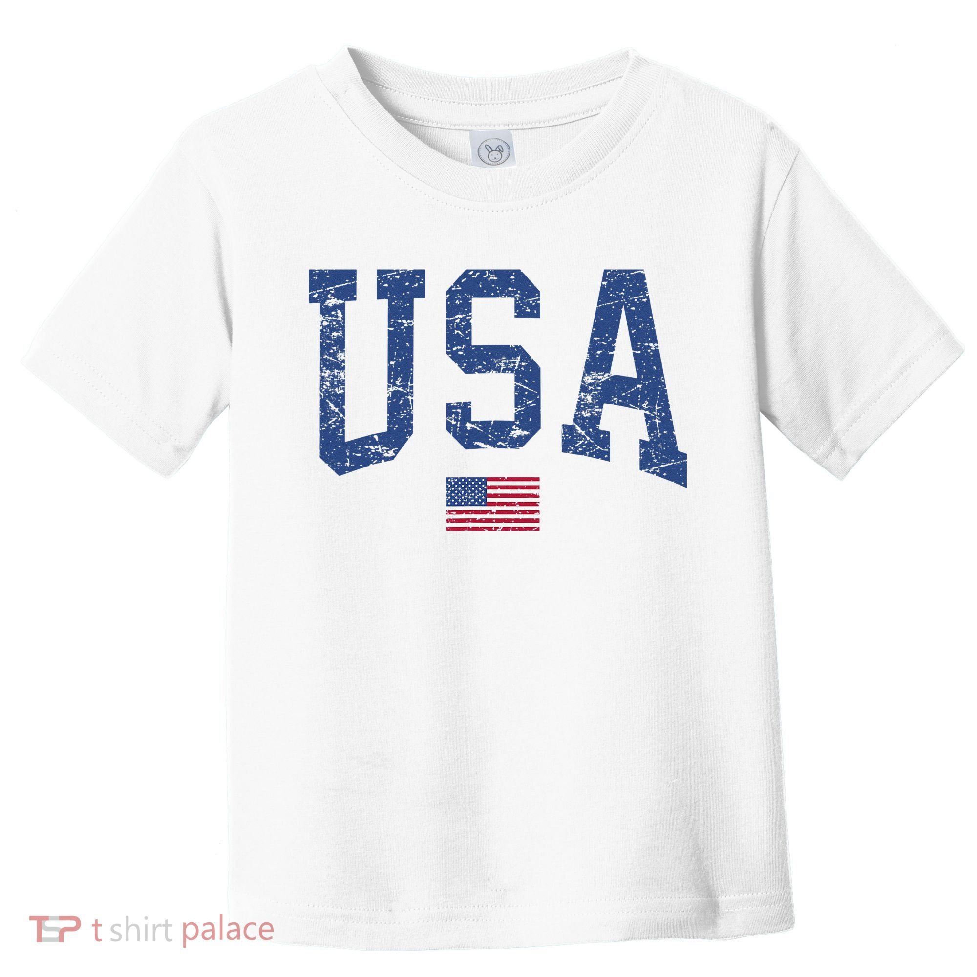 USA  Patriotic American Flag Distressed Toddler T-Shirt