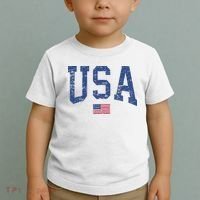 USA  Patriotic American Flag Distressed Toddler T-Shirt thumb 2