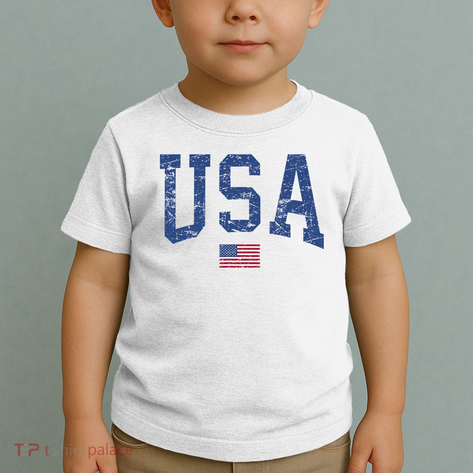 USA  Patriotic American Flag Distressed Toddler T-Shirt