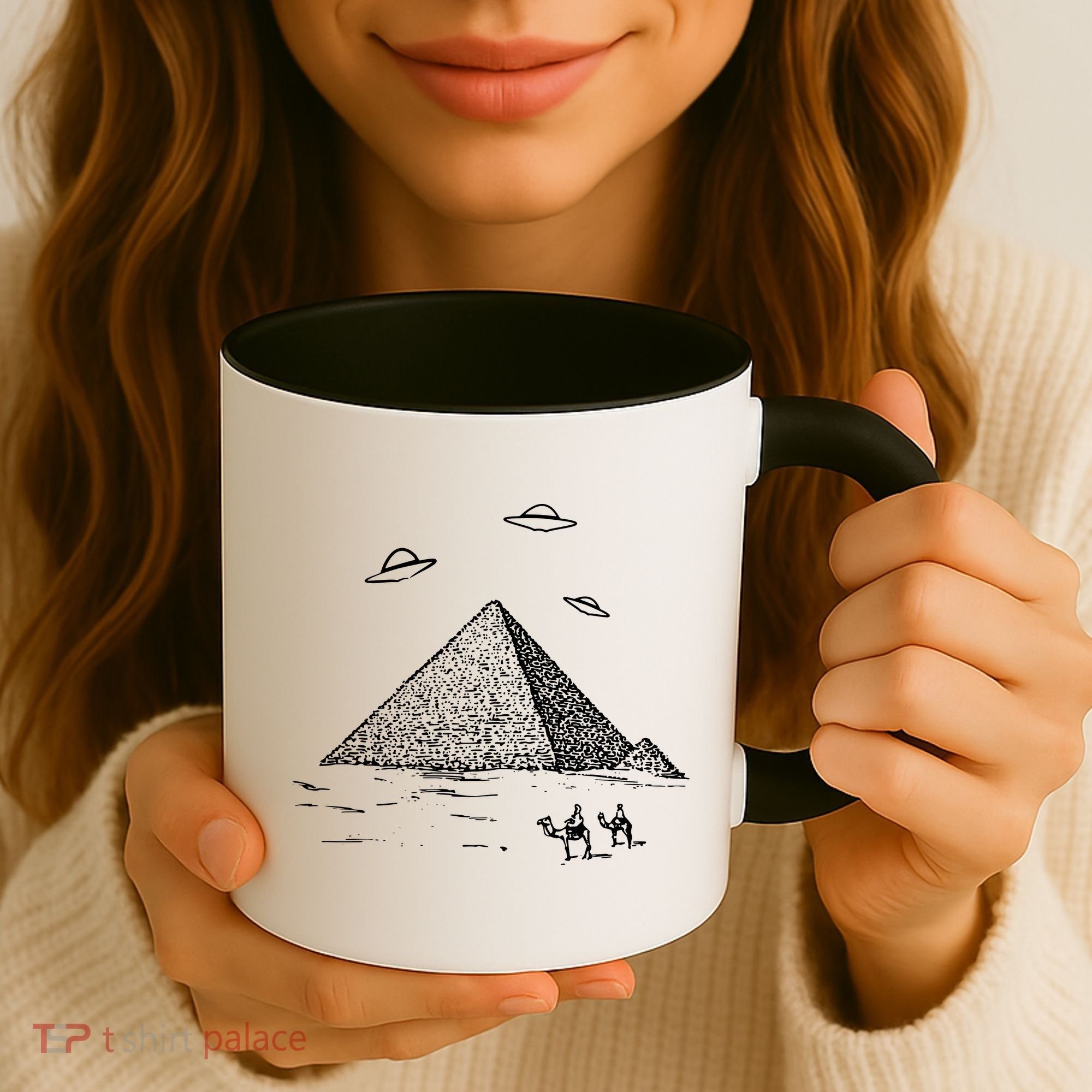 Ufo Pyramid Alien Cool Coffee Mug