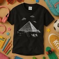 Ufo Pyramid Alien Cool Kids T-Shirt thumb 3