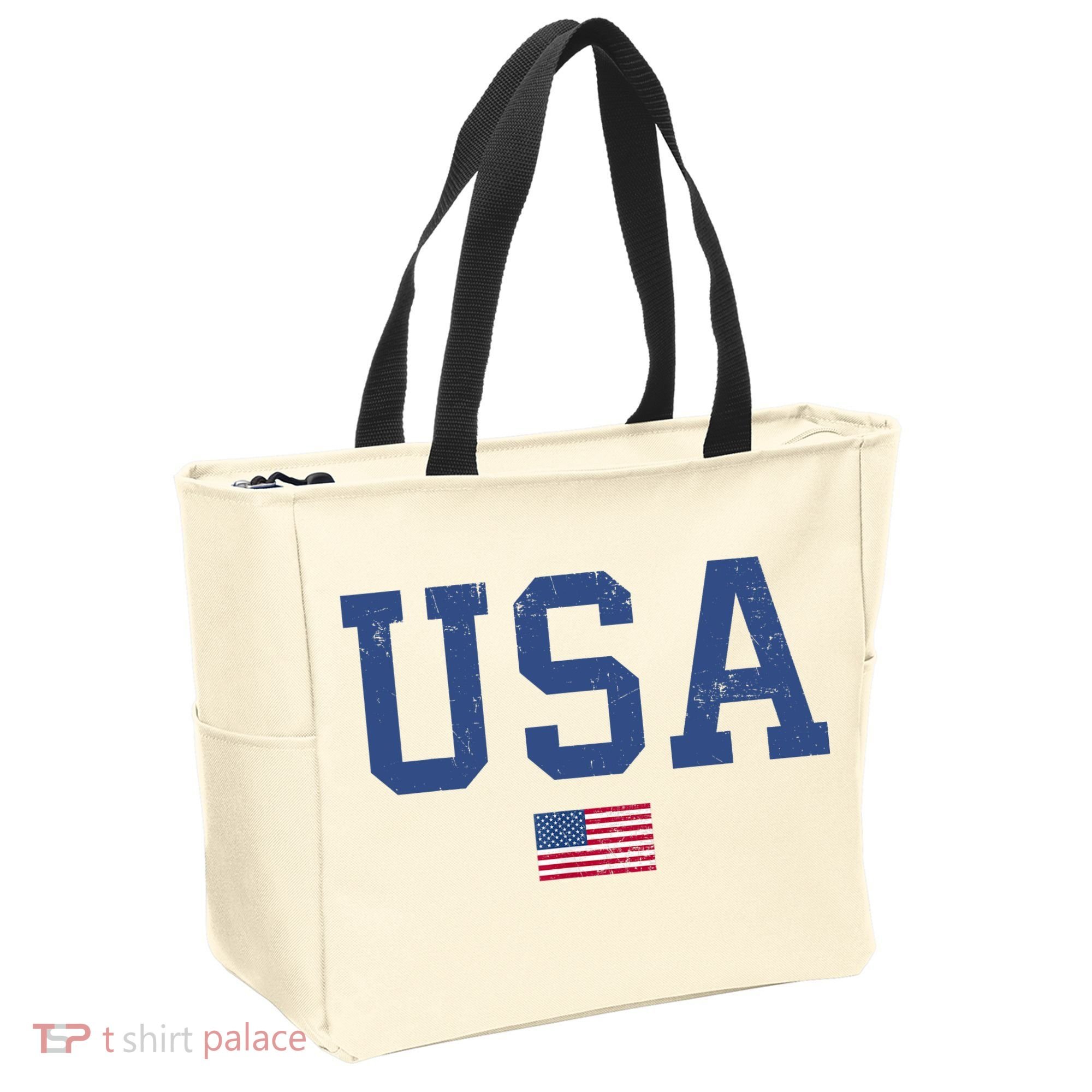USA Patriotic American Flag Distressed Tote Bag