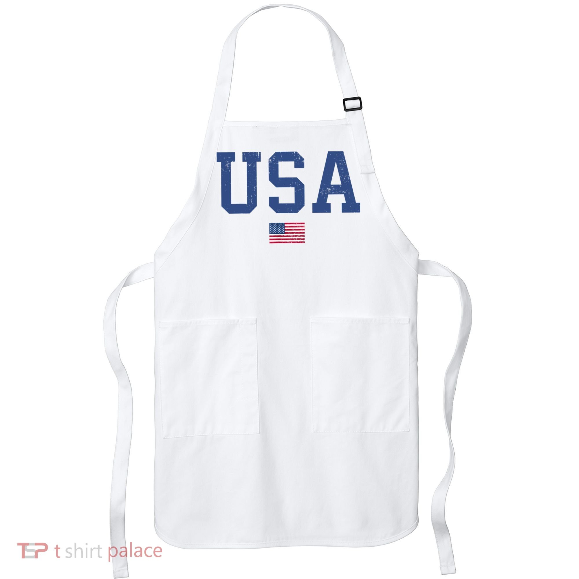 USA Patriotic American Flag Distressed Apron