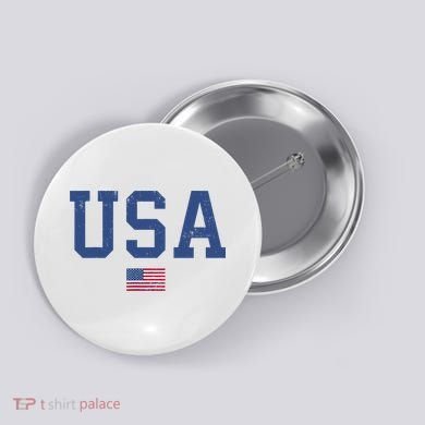 USA Patriotic American Flag Distressed Button