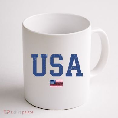 USA Patriotic American Flag Distressed Coffee Mug back