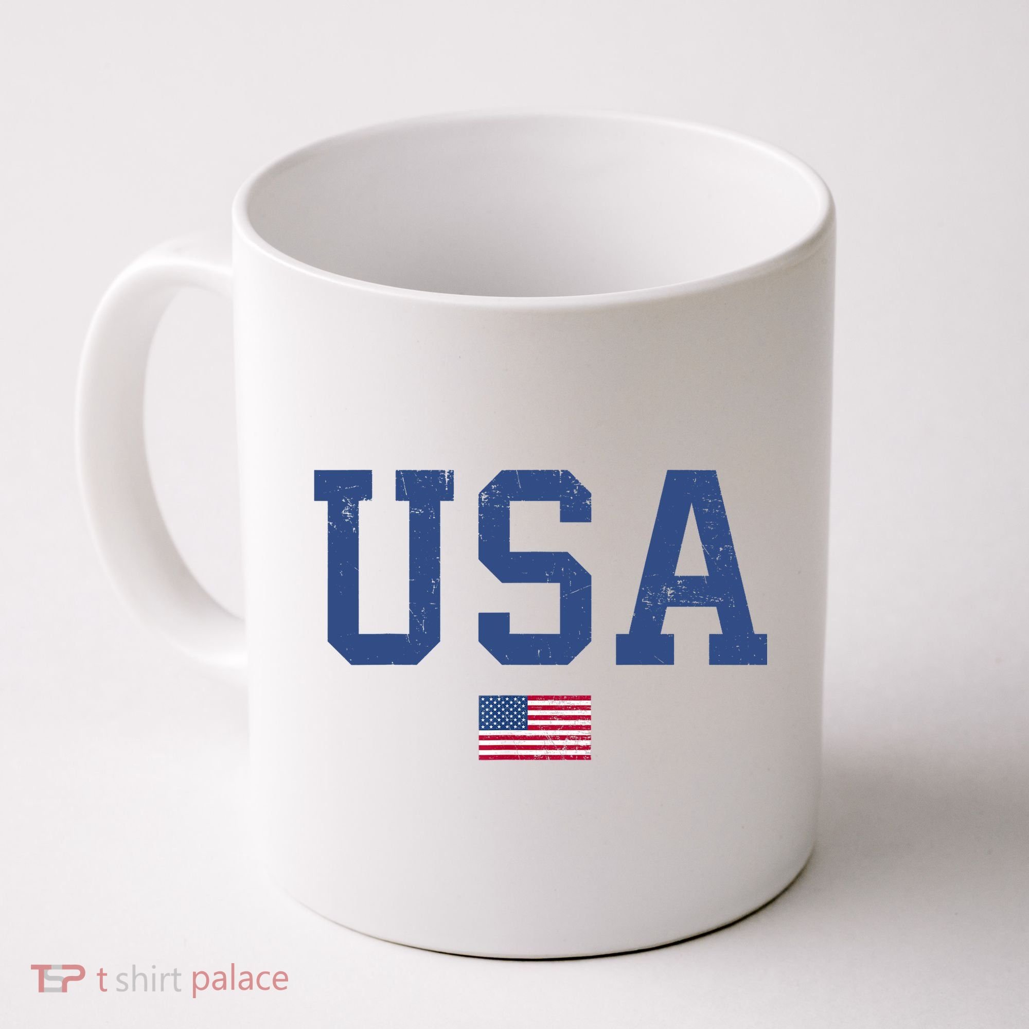 USA Patriotic American Flag Distressed Coffee Mug