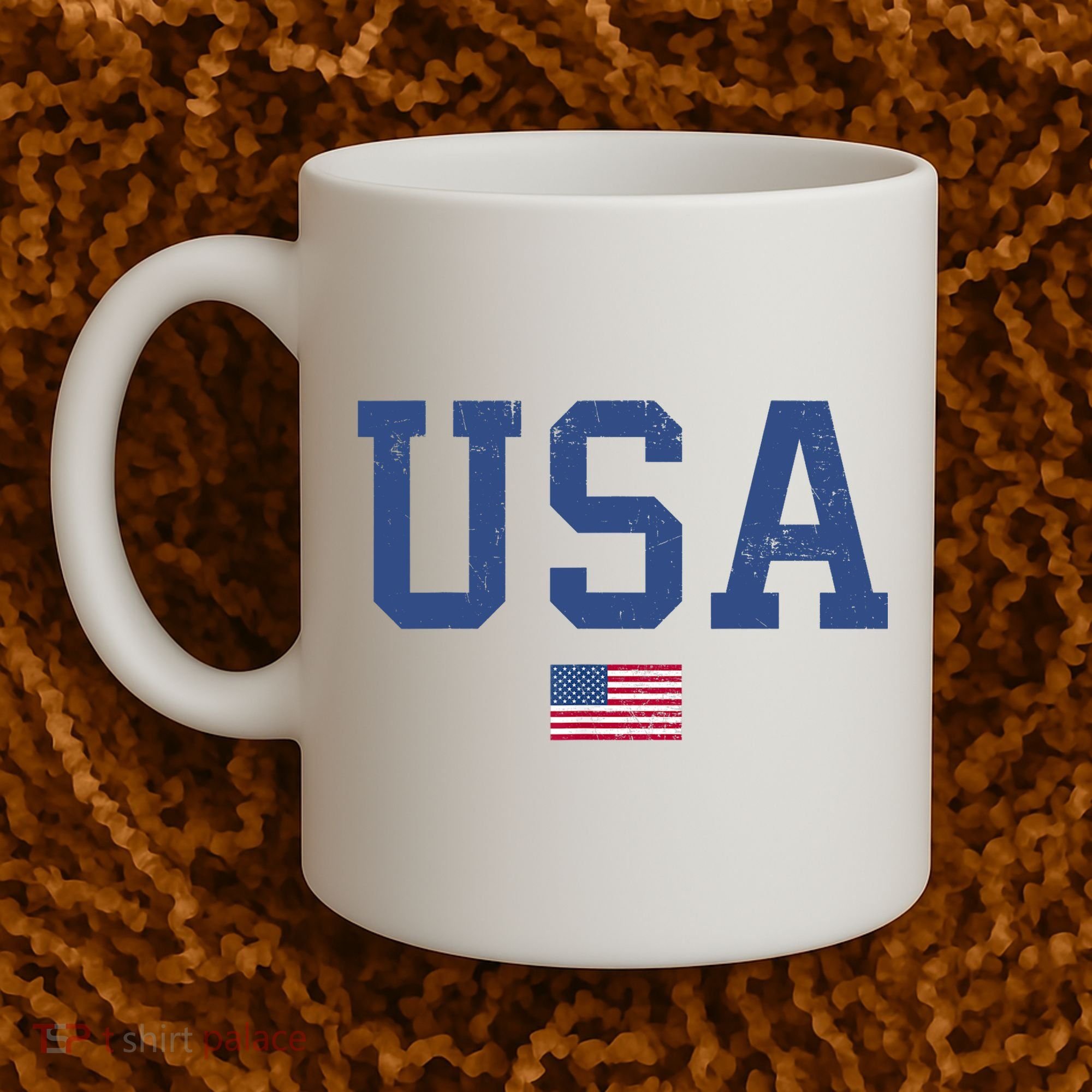 USA Patriotic American Flag Distressed Coffee Mug