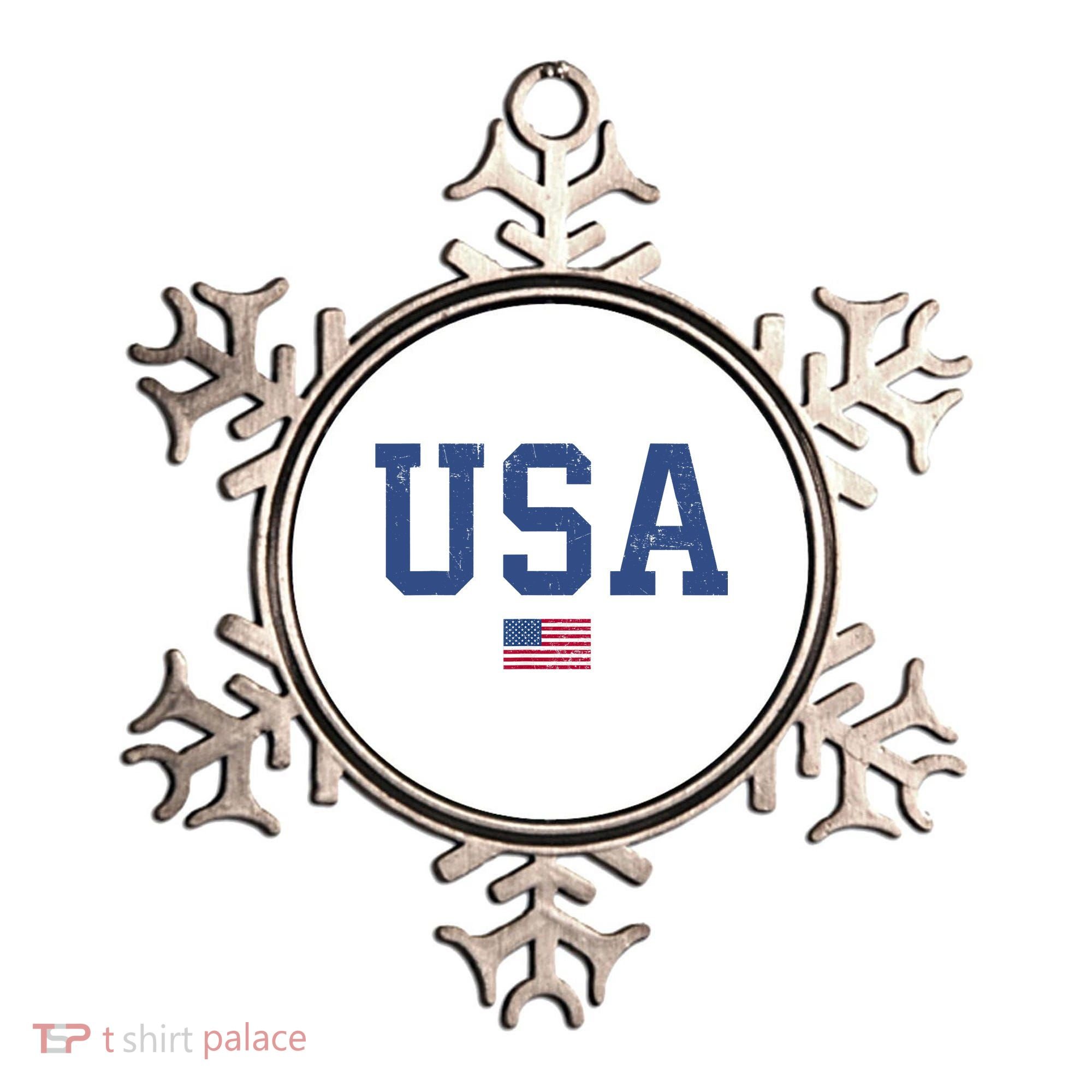 USA Patriotic American Flag Distressed Ornament