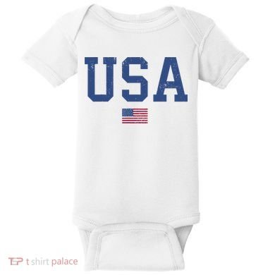 USA Patriotic American Flag Distressed Baby Bodysuit