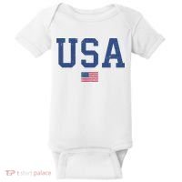 USA Patriotic American Flag Distressed Baby Bodysuit thumb 0