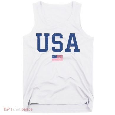 USA Patriotic American Flag Distressed Tank Top