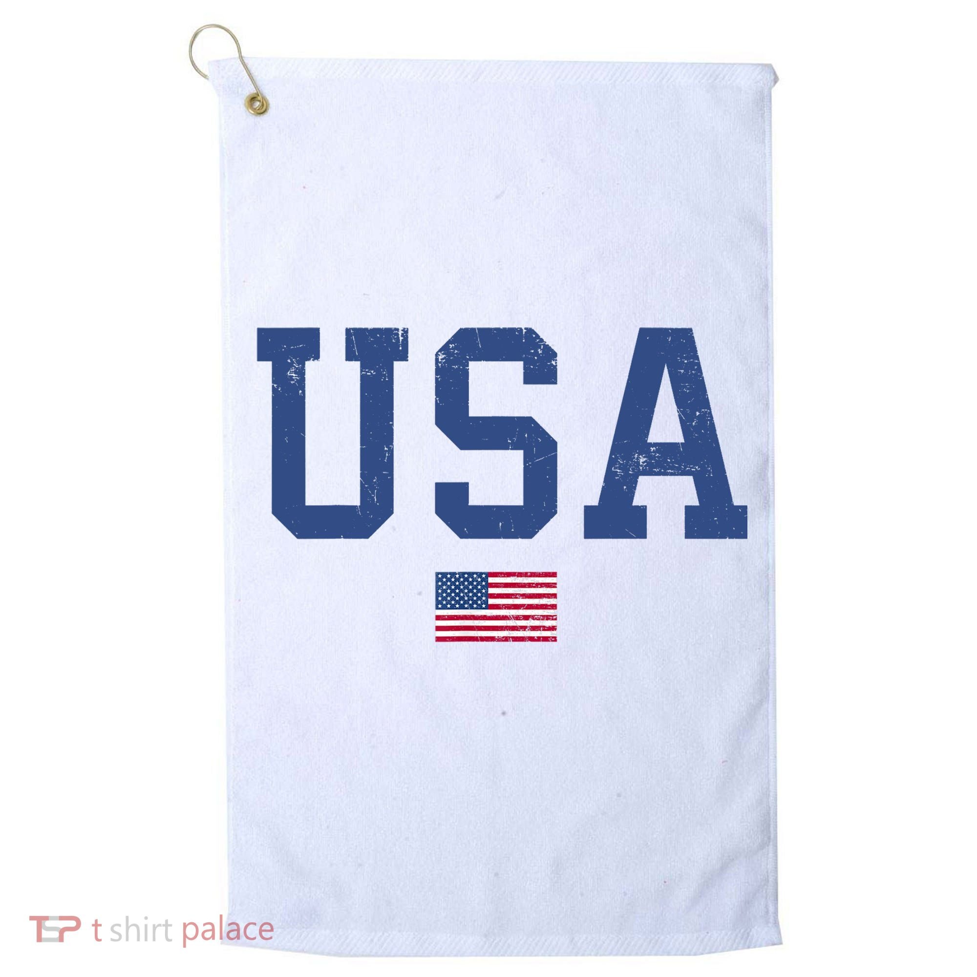 USA Patriotic American Flag Distressed Golf Towel