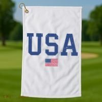 USA Patriotic American Flag Distressed Golf Towel thumb 1