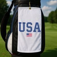 USA Patriotic American Flag Distressed Golf Towel thumb 2