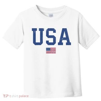 USA Patriotic American Flag Distressed Toddler T-Shirt