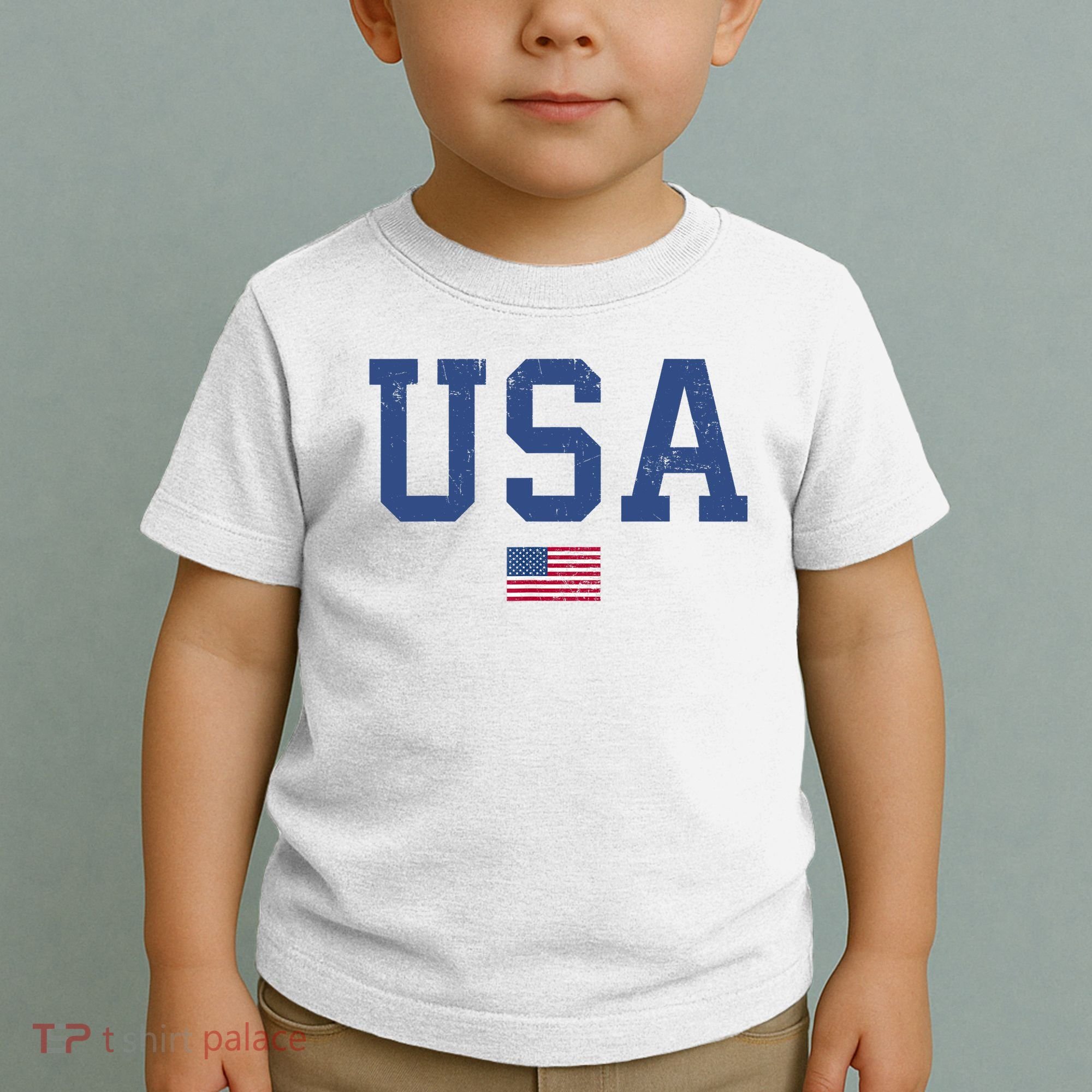 USA Patriotic American Flag Distressed Toddler T-Shirt