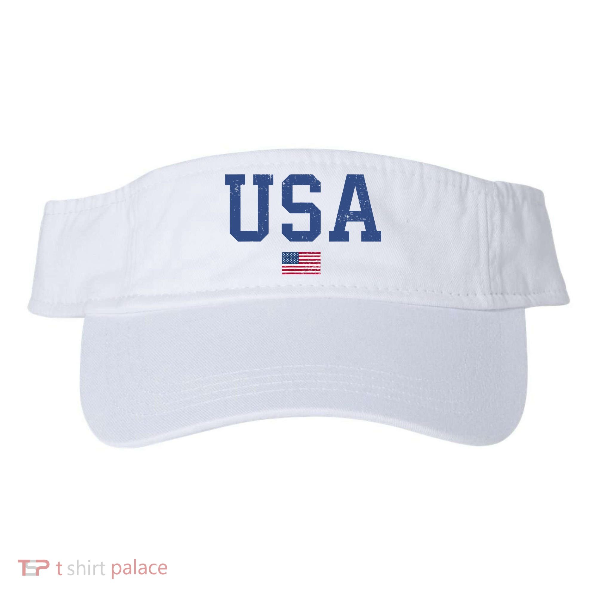 USA Patriotic American Flag Distressed Visor