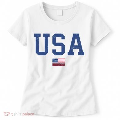 USA Patriotic American Flag Distressed Women's T-Shirt