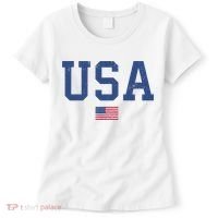 USA Patriotic American Flag Distressed Women's T-Shirt thumb 0