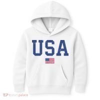 USA Patriotic American Flag Distressed Kids Hoodie thumb 0
