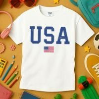 USA Patriotic American Flag Distressed Kids T-Shirt thumb 3