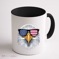 Usa Patriotic American Flag Bald Eagle Sunglasses July 4th Coffee Mug thumb 1