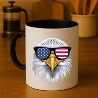 Usa Patriotic American Flag Bald Eagle Sunglasses July 4th Coffee Mug thumb 4