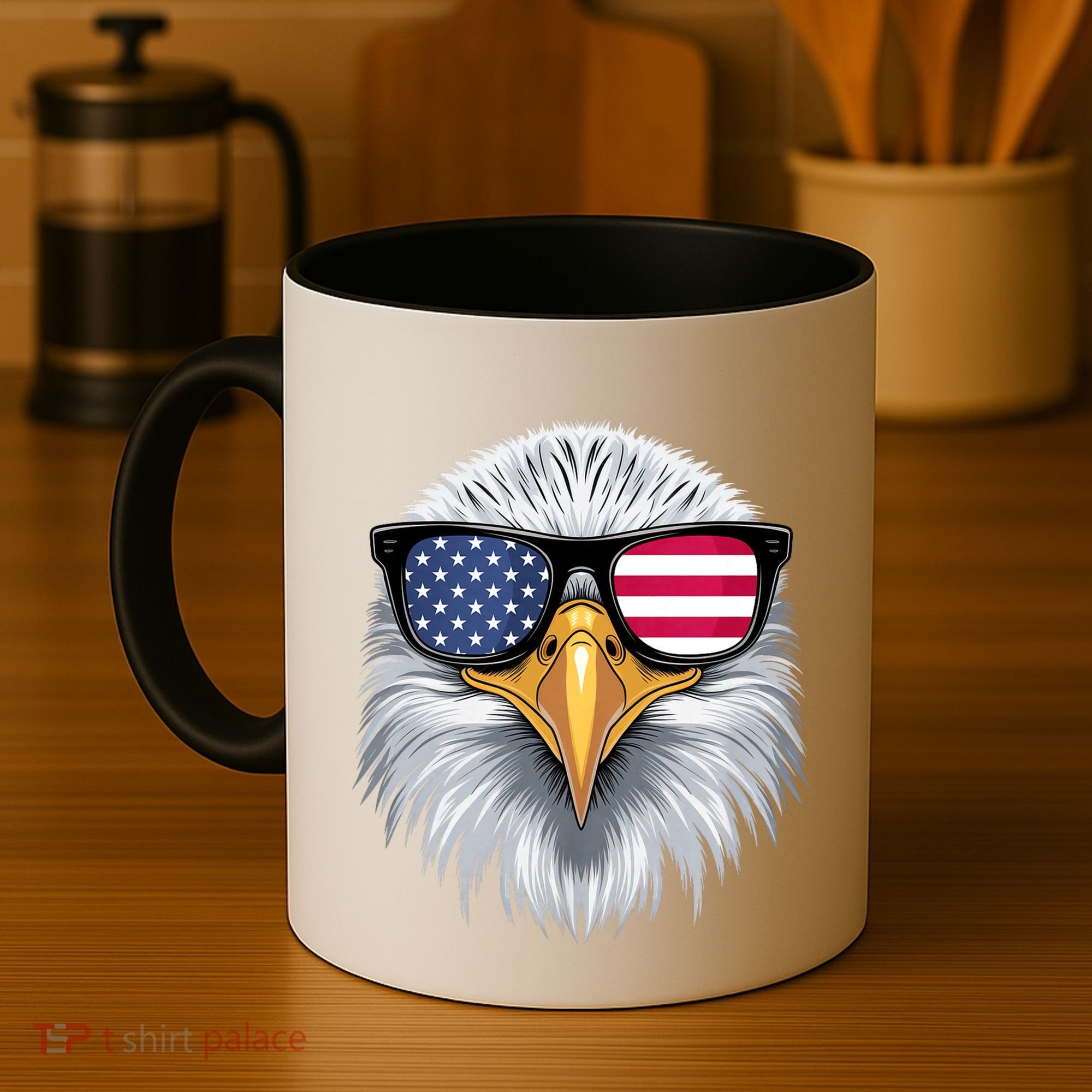 Usa Patriotic American Flag Bald Eagle Sunglasses July 4th Coffee Mug
