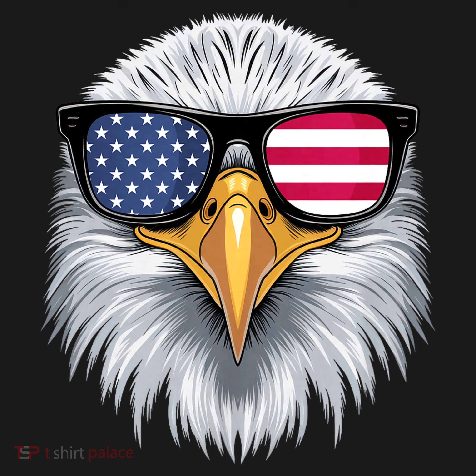 Usa Patriotic American Flag Bald Eagle Sunglasses July 4th Women's Hoodie
