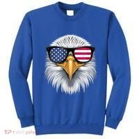 Usa Patriotic American Flag Bald Eagle Sunglasses July 4th Sweatshirt thumb 0