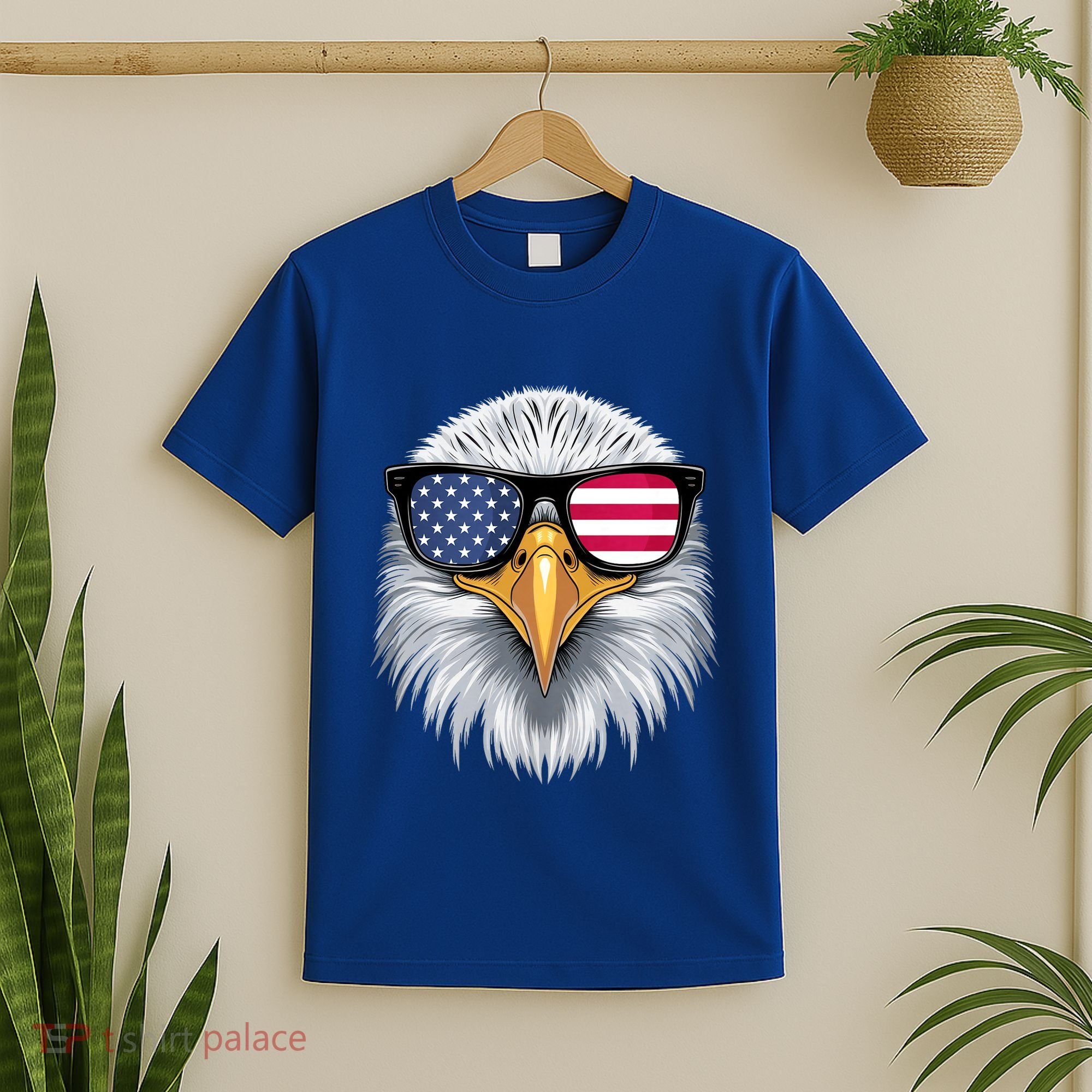 Usa Patriotic American Flag Bald Eagle Sunglasses July 4th T-Shirt